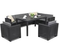 Ensemble en résine tressée avec canapé d'angle Colorado Comida Max 8 Bica anthracite