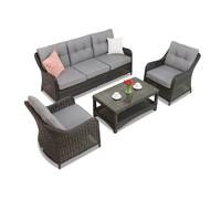 Ensemble en résine tressée Toledo Coffee 5 anthracite Garden Point