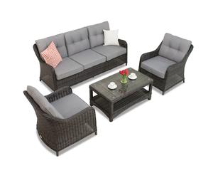 Ensemble en résine tressée Toledo Coffee 5 anthracite Garden Point
