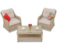 Ensemble en résine tressée Toledo Terrace Garden Point beige