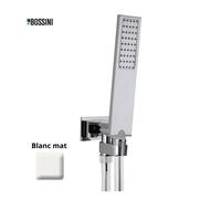 Ensemble encastré avec support orientable, douchette et flexible FLAT-ONE Blanc mat - BOSSINI C13011C045