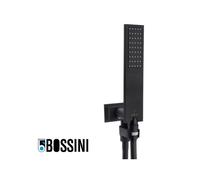 Ensemble encastré avec support orientable, douchette flat one et flexible noir mat BLACK & WHITE - BOSSINI C13011C073