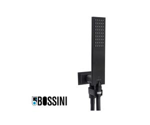 Ensemble encastré avec support orientable, douchette flat one et flexible noir mat BLACK & WHITE - BOSSINI C13011C073