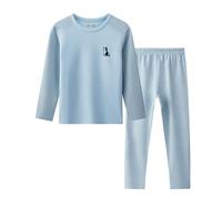 Ensemble Enfant Bébé Fille Sweat-Shirt Imprimé Lettre pour 2Pcs Automne Printemps Tenues Mode Vetement Enfants Tenue Habit Sport Bebe 6 Mois Cadeaux (Bleu Clair,8-9 Ans)