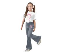 Ensemble Enfant, Décontracté Et Élégant Pour Filles, Composé D'un Pantalon Évasé Et D'un Imprimé Nœud. Deux Pièces Coordonnées Pour Jouer Avec Des Tout-petits E, Confortable Et Stylé