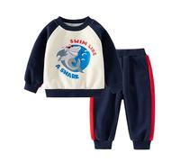 Ensemble Enfant Garcon 1-5 Ans Hiver Chaud Elegant Vêtements Garçons Pantalon Et Sweat Haut Top Manches Longues Ample Chic Casual Vacances Jogging Sport (3-4 ans, Navy-2)