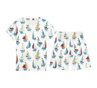 Ensemble Enfant Garcon 3-13 Ans Ensemble Short Tee Shirt Garcon Dessins Animés Imprimés T-Shirts à Manches Courtes+Shorts et Bermudas Pyjama Short Enfant Respirant et Confortable (Beige, 4-5 Years)
