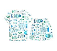 Ensemble Enfant Garcon 3-13 Ans Ensemble Short Tee Shirt Garcon Dessins Animés Imprimés T-Shirts à Manches Courtes+Shorts et Bermudas Pyjama Short Enfant Respirant et Confortable (White, 8-9 Years)