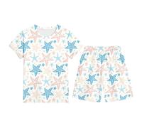 Ensemble Enfant Garcon 3-13 Ans Ensemble Short Tee Shirt Garcon Dessins Animés Imprimés T-Shirts à Manches Courtes+Shorts et Bermudas Pyjama Short Enfant Respirant et Confortable (White, 3-4 Years)