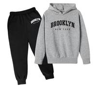Ensemble Enfant Garcon 3-13 Ans, Ensembles Rugby de Sport-Garçon, Tenue De Jogging Enfant Garçon Ado, Survêtement De Sport, Ensemble Sweat À Capuche Lettre Imprimé Et Pantalon Jogging Hiver Chaud