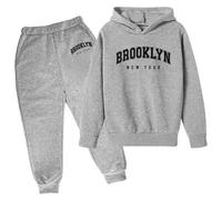 Ensemble Enfant Garcon 3-13 Ans, Ensembles Rugby de Sport-Garçon, Tenue De Jogging Enfant Garçon Ado, Survêtement De Sport, Ensemble Sweat À Capuche Lettre Imprimé Et Pantalon Jogging Hiver Chaud f18