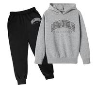 Ensemble Enfant Garcon 3-13 Ans, Ensembles Rugby de Sport-Garçon, Tenue De Jogging Enfant Garçon Ado, Survêtement De Sport, Ensemble Sweat À Capuche Lettre Imprimé Et Pantalon Jogging Hiver Chaud f14