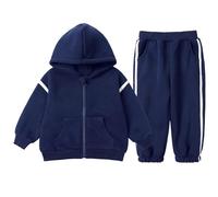 Ensemble Enfant Garcon 9 Mois-10 Ans Automne Et Hiver Costume Enfant Garcon Couleur Unie La Mode DéContracté Costume Pantalon à Manches Longues ZippéE Ample Sportif Confortable (Navy, 9-10 ans)