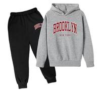 Ensemble Enfant Garcon, Ensembles-Rugby-De-Sport-Garçon Tenue De Sport Enfant Garçon Ado Survêtement De Sport Ensemble À Capuche Et Pantalon Jogging Garçons (Dark Gray-4, 3-4 Years)