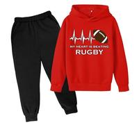 Ensemble Enfant Garcon, Ensembles-Rugby-De-Sport-Garçon Tenue De Sport Enfant Garçon Ado Survêtement De Sport Chic Ensemble À Capuche Et Pantalon Jogging Garçons