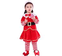 Ensemble Enfant Garçon Fille Saint Nicolas Chaud Laine Hiver Cosplay Cinq Pièces Fête Spectacle Famille Cadeau Années Confortable Coton Doux Décoration Célébration