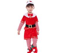 Ensemble Enfant Garçon Fille Saint Nicolas Chaud Laine Hiver Cosplay Cinq Pièces Fête Spectacle Famille Cadeau Années Confortable Coton Doux Décoration Célébration