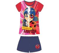 Ensemble enfant LADYBUG MIRACULOUS tee short + short rouge/marine en coton 3 ans