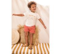 Ensemble enfant t-shirt et short en gaze de coton liwa ecru 5A