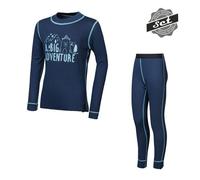 Ensemble enfant : T-shirt manches longues + caleçon Sensor DOUBLE FACE SET ADVENTURE bleu foncé 130