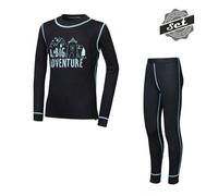 Ensemble enfant T-shirt manches longues + caleçon Sensor DOUBLE FACE SET ADVENTURE noir 100