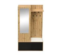 Ensemble entrée - 5 patères - miroir - rangement chaussures - caché - multifonction