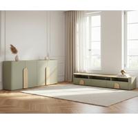 Ensemble ENYRA avec buffet 200 cm + meuble TV 2 tiroirs 200 cm vert BOBOCHIC Vert