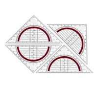 Ensemble équerre transparent avec rapporteurs de mesure 180 degrés pour étudiant, dessin, mathématiques, rapporteur avec échelles de mesure