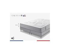 Ensemble EQUILIBRE - Matelas ressorts ensachés + Sommier tapissier garnissage mémoire de forme 2x80x200 G