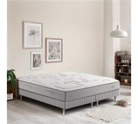 Ensemble EQUILIBRE - Matelas ressorts ensachés + Sommier tapissier garnissage mémoire de forme 2x80x200
