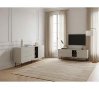 Ensemble ESPERA avec buffet 161 cm + meuble TV 161 cm avec LEDS BOBOCHIC Cachemire mat
