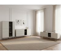 Ensemble ESPERA avec buffet 161 cm + meuble TV 161 cm + meuble vitrine avec LEDS BOBOCHIC Cachemire mat