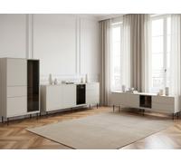 Ensemble ESPERA avec buffet 194 cm + meuble TV 194 cm + meuble vitrine avec LEDS BOBOCHIC Cachemire mat
