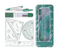 Ensemble et Rapporteur et Règle Incassables Réutilisables 8 Pièces | Kit d'Instruments de Géométrie Pour garçons filles étudiants universitaires collégiens, lycéens et