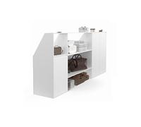 IDMarket - Ensemble étagère 2 Niveaux, Armoire 2 Portes et Armoire 1 Porte + 1 Niche sous Pente TOMI Blanc