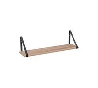 Ensemble étagère murale en MDF avec équerres en métal noir - Longueur 58 x Profondeur 16 x Hauteur 15 cm --