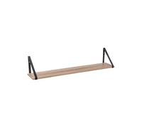 Ensemble étagère murale en MDF avec équerres en métal noir - Longueur 78 x Profondeur 16 x Hauteur 15 cm --