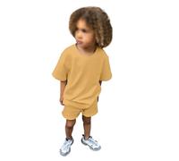 Ensemble été bébé, T-Shirt Manches Courtes, Short uni Basique, Coordonné 2 pièces, Coton Respirant, Unisexe garçon Fille, pour Promenade, Sieste, Quotidien et Parc