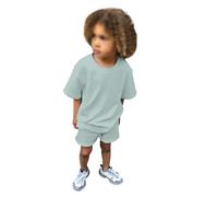 Ensemble été bébé, T-Shirt Manches Courtes, Short uni Basique, Coordonné 2 pièces, Coton Respirant, Unisexe garçon Fille, pour Promenade, Sieste, Quotidien et Parc