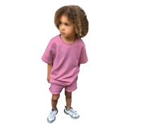 Ensemble été bébé, T-Shirt Manches Courtes, Short uni Simple, Coordonné 2 pièces, Coton Bio Respirant, Vêtement Doux, Unisexe garçon Fille, pour Sortie, Sieste et Promenade