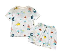 Ensemble Ete Enfant 6 Mois-4 Ans Dessins Animés Imprimés T-Shirts à Manches Courtes et Short Coton Ensembles de Pyjama Tout-Petits Vêtements de Nuit Tissu Doux et Confortable (Blue-c, 2-3 Years)