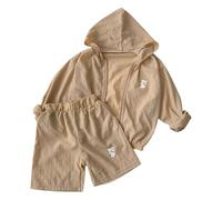 Ensemble Eté Enfant Petit Garçon de 2 Pièces,Survetement Garcon Short 2025 Tenue Sport Vêtements Jeu Confortables Mode Confortable Vêtement Courtes Chemise Jogging Pantalons Casual Vacances