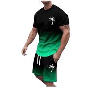 Ensemble Été Homme 2 Pièces Imprimés Patchwork Col Rond Manches Courtes Tshirt Et Short Ensemble de Sport Casual Sportswear Mode Shorts Suit Fitness Jogging Survêtement