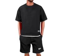 Ensemble Été Homme, Sport Ensemble Short Tee Shirt Court,Respirant Survetement de Jogging, Décontracté Tshirt Shorts Et Bermudas 2 Pièce Tenue Sportswear Grande Taille