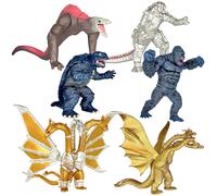 Ensemble exclusif TwCare de 6 figurines articul es mobiles Godzilla vs Kong Toys, King of The Monster Dinosaur Ghidorah Skull Crawler Mecha Mecha