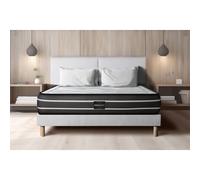 Ensemble matelas 140 x 190 cm Exclusive - Ressorts ensachés - Ep : 22 cm - Ferme - sommier Blanc G