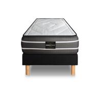 Ensemble Exclusive 80 x 190 cm sommier Kit Noir - 22cm - Ressorts ensachs et mmoire de forme - Equilibr - Sommier kit Noir