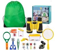 Ensemble Explorateur Extérieur Jouets, Jumelles Ensemble Aventurier pour Enfants avec Pince à épiler Attrape-Insectes Boussole