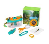 Ensemble Explorateur Extérieur Jouets, Kit Explorateur Enfant avec Boîte d'observation Insectes, Loupe, Cartes Connaissances