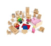 Ensemble famille de poupées et meubles